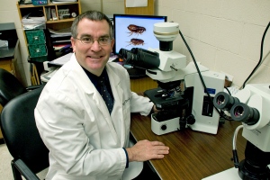 3.Mike in the Parasitology Diagnostic Laboratory.