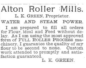 Advertisement in the Alton Empire newspaper of October 15, 1891.