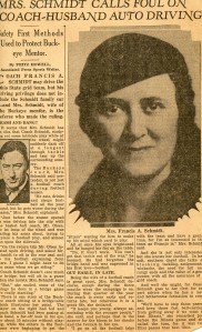 News story about Francis and Evelyn Schmidt while he was coach at Ohio State University.  Courtesy Caroline Cain.